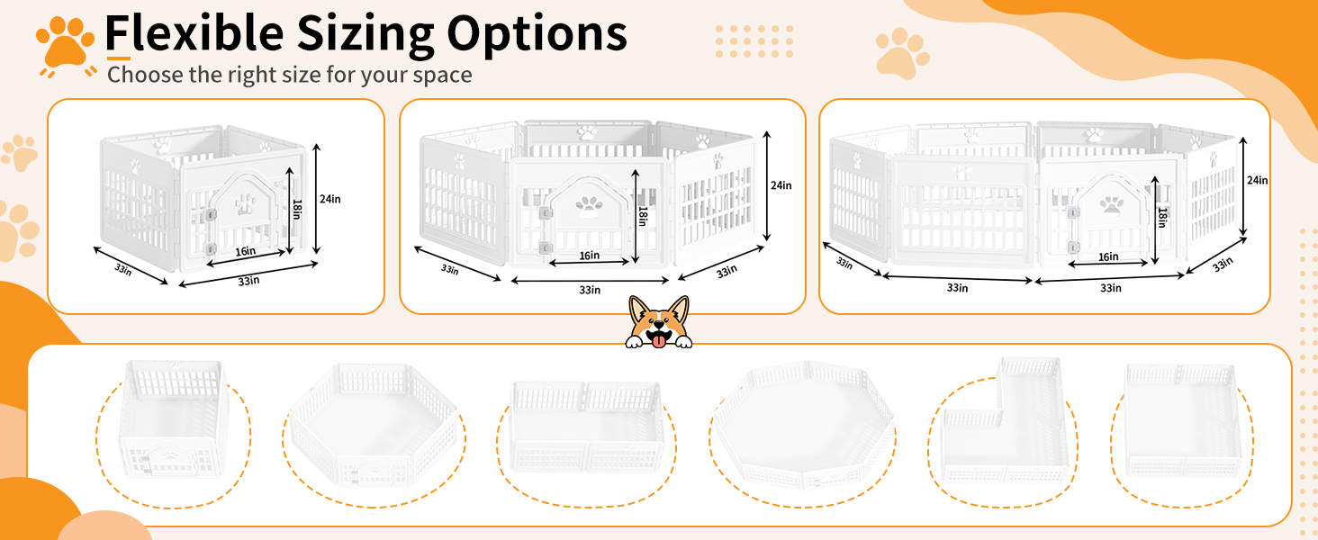 NEWBULIG Plastic Dog Playpen, Pet Fence 24 Inch Indoor 6 Panels - NEWBULIG product detail