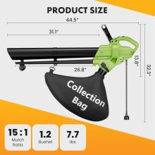 3-in-1 Electric Leaf Blower Vacuum Mulcher, 500 CFM Airflow - view 5 of 6 | NEWBULIG