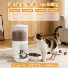 Automatic Cat Feeder for 2 Pets 6L Dog Food Dispenser, White - view 4 of 6 | NEWBULIG