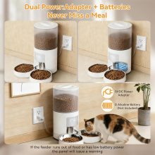 Automatic Cat Feeder for 2 Pets 6L Dog Food Dispenser, White - view 5 of 6 | NEWBULIG