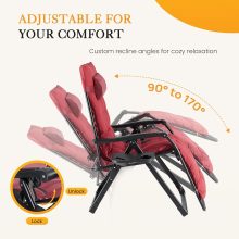 Zero Gravity Chair, Folding Patio Recliner with Cup Holder Trays - view 4 of 6 | NEWBULIG