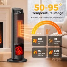 23 Inch Indoor Space Heater, 1500W Portable Electric Room Heater - view 2 of 6 | NEWBULIG