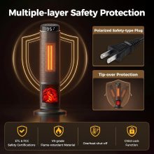 23 Inch Indoor Space Heater, 1500W Portable Electric Room Heater - view 6 of 6 | NEWBULIG