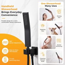 Shower Faucet Set with Handheld, 10 Inch Head, Matte Black - view 3 of 6 | NEWBULIG