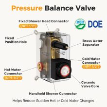 Shower Faucet Set with Handheld, 10 Inch Head, Matte Black - view 4 of 6 | NEWBULIG