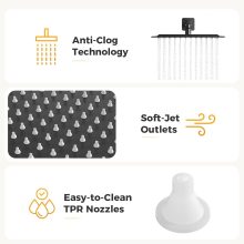 Shower Faucet Set with Handheld, 10 Inch Head, Matte Black - view 5 of 6 | NEWBULIG