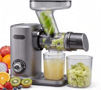 Juicer Machine with 5.9 Inch Feed Chute, Cold Press Juicer, Silver | NEWBULIG